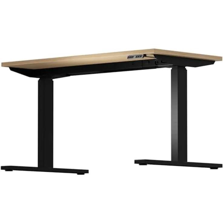 BISLEY Höhenverstellbarer Schreibtisch E-WonderTech, EWT1808018, Platte 018 Kendal Eiche, Gestell 333 schwarz, H 630-1280 x B 1800 x T 800 – Bild 3