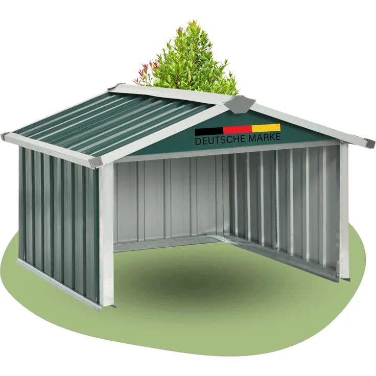 DELUKE® Mähroboter Garage aus Metall - 92x97x63cm | Dach Carport Überdachung für Rasenmäher Rasenroboter Automower Garten Mährobotergarage Regenschutz für Rasenmäher, Grün – Bild 1