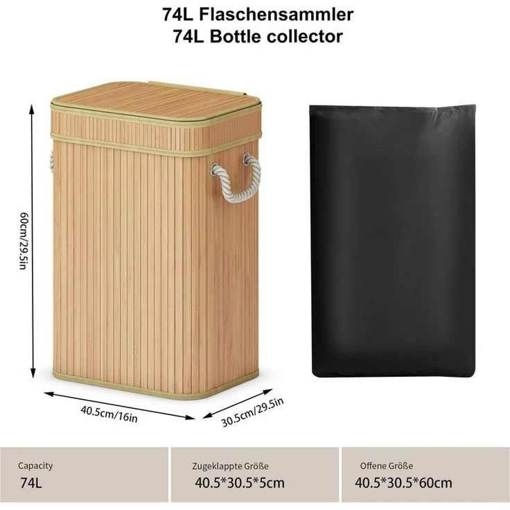 AdelDream Mülleimer AdelDream 74L Pfandflaschen Sammelbehälter – Bild 2