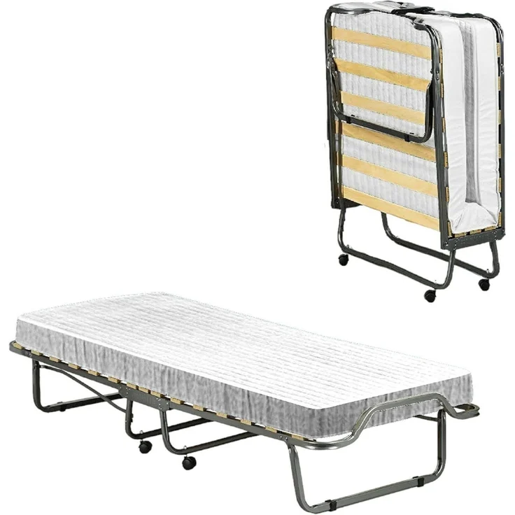 Talamo Italia - Klappbett Vania, Feldbett mit 15 Latten, inklusive Matratze, platzsparendes Kinderbett, 100% Made in Italy, 80 x 190 x 39 cm