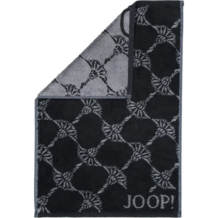 JOOP! Handtücher JOOP! Gästetuch Classic Cornflower 1611, 90 Schwarz/Anthraz, Baumwolle (1-St)