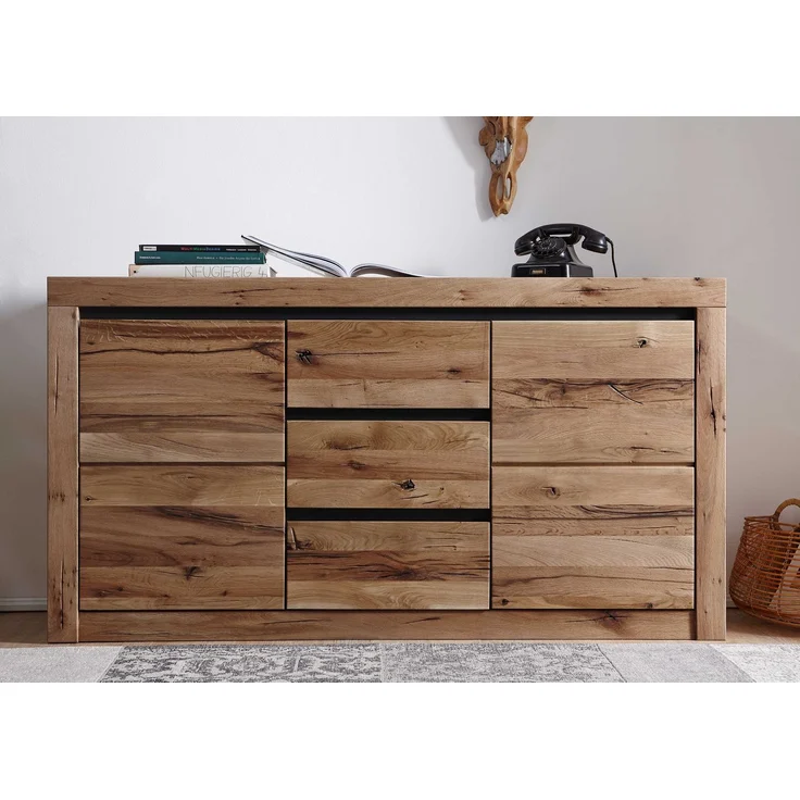 Sideboard Wildeiche / Zerreiche 155x43x80 braun geölt MONTREUX #354 – Bild 7