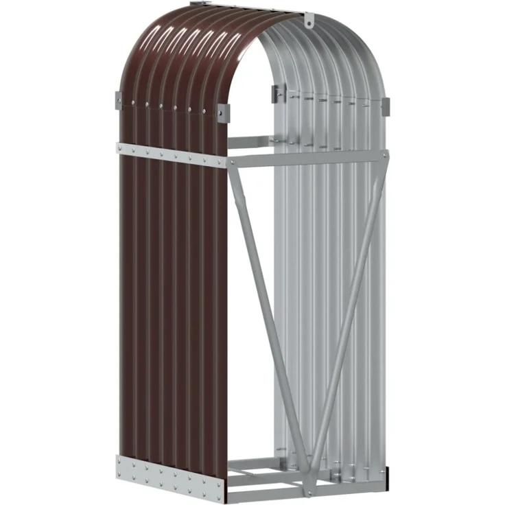 vidaXL Kaminholzunterstand Braun 40x45x100 cm Verzinkter Stahl 364567 – Bild 5