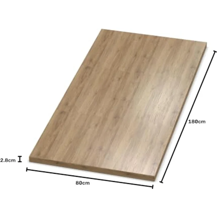 AUPROTEC Tischplatte 28mm Eiche Sanremo Classic 180x80 cm I Spanplatte mit 1mm ABS Kante & PU-Verleimung I melaminharzbeschichtet I elegant & wasserabweisend – Bild 2