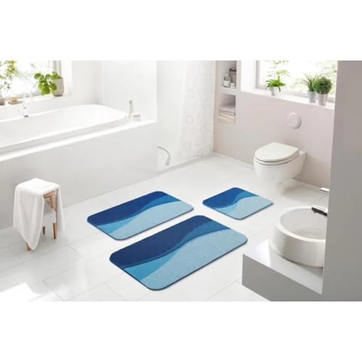 Linea Due Flash Badteppich 60x90 cm blau – Bild 5