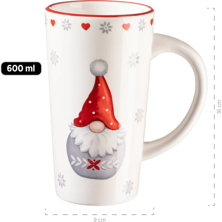 Weihnachtstassen 4er Set 60 cl, Weihnachtsgeschirr Tassen als Kaffeetassen, Glühweintassen oder Punschtassen für Weihnachten – Bild 2