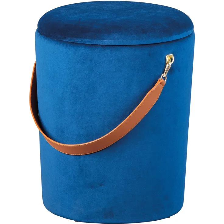 Hocker PAPUA, Samt blau