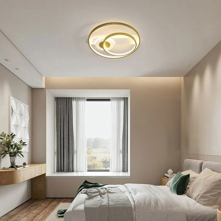 DELIPOP – Dimmbare 46 – W – LED – Deckenleuchte mit Fernbedienung – Gold – 3000 – 6500 K – Modernes Design – Wohnzimmer – /Schlafzimmerbeleuchtung – 50x45x7cm – Bild 4