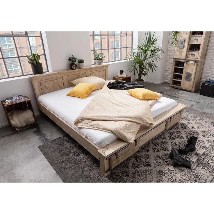 Bett Mango 180x200 whitewash lackiert RAILWAY #342 – Bild 2