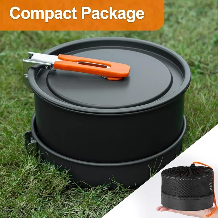 Kochgeschirr Set Camping Topf Bratpfanne Outdoor Für 4-5 personen – Bild 7