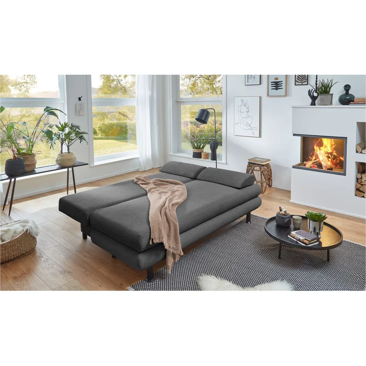 Schlafsofa Bill / Bern SO240, Stoff, Grau, 196 x 92 x 93 cm – Bild 6