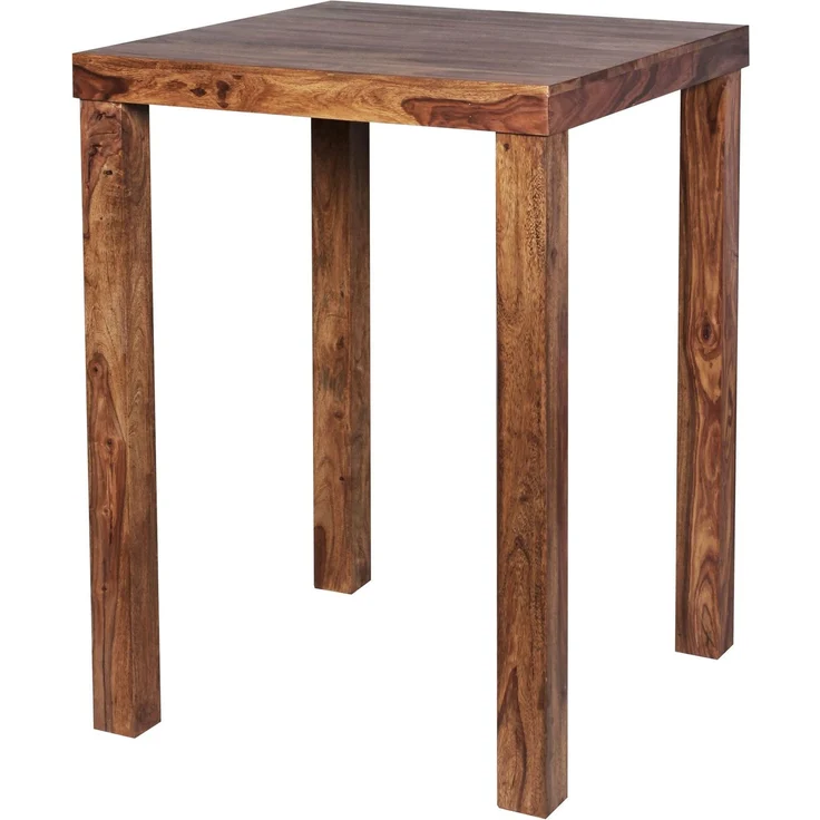 Wohnling Bartisch MUMBAI Sheesham Massivholz 80x80x110cm Landhausstil dunkelbraun quadratisch Braun – Bild 2