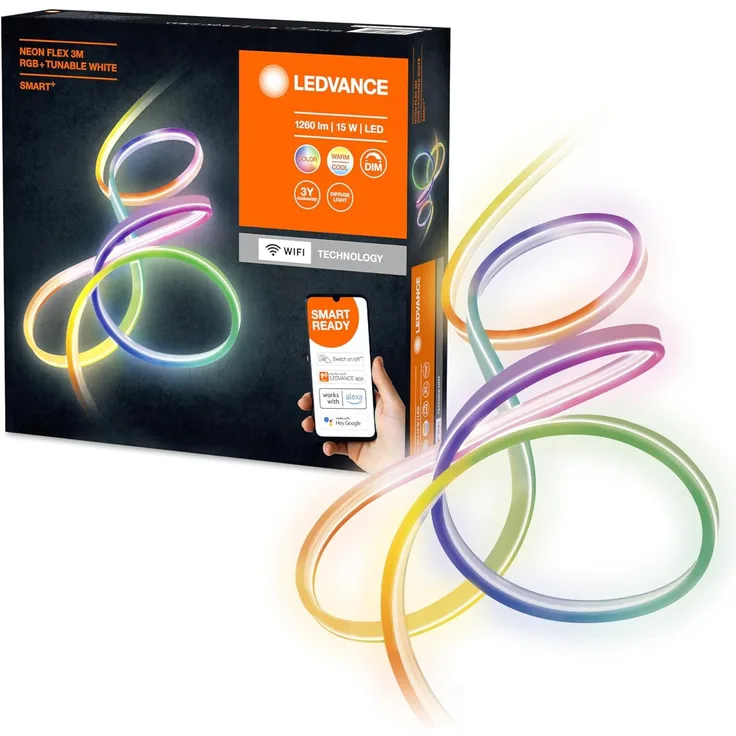 LEDVANCE Wifi SMART+ Outdoor Neon Flex LED-Streifen Basisset RGBTW mehrfarbig 3m