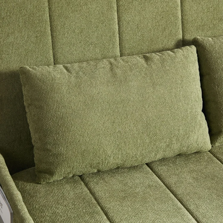ZUBALIYA Schlafsofa 85x92 cm, mit Stauraum, mit Chenille - Bezug, mit breiten Armlehnen, mit Schaumstoffpolsterung, Schwarz – Bild 14