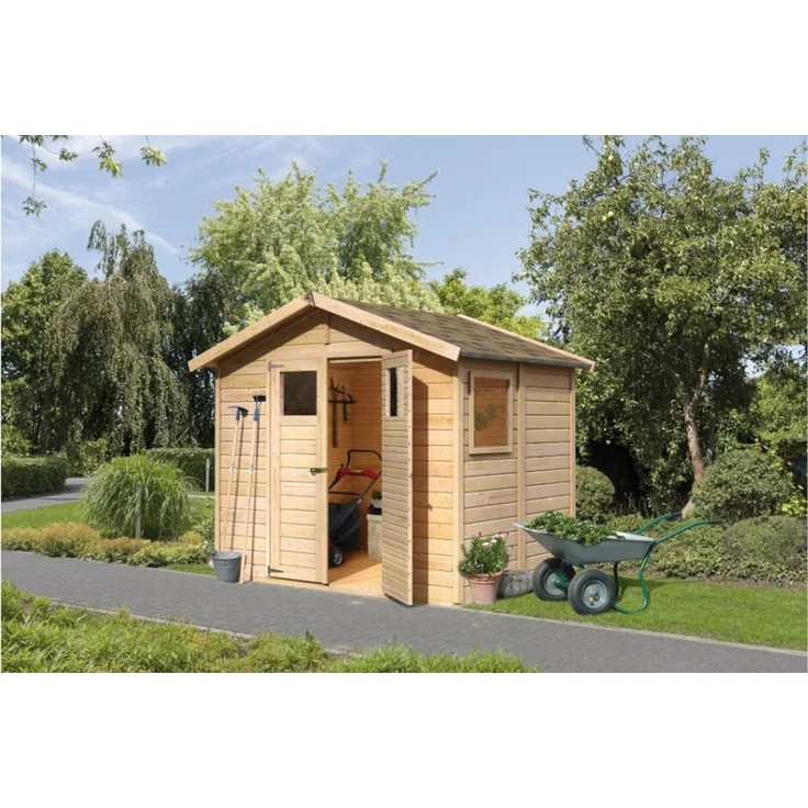 Karibu Gartenhaus 14mm Dalin 1 Gerätehaus 245x180 cm unbehandelt – Bild 1