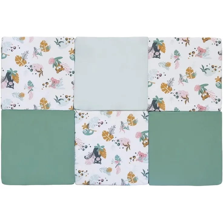 Tinéo - Krabbeldecke – großer Spielteppich für Babys – Motorikmatte – Bodenmatte für Babys – multifunktional 5-in-1 – 120x180 cm (Jungle Buddies)
