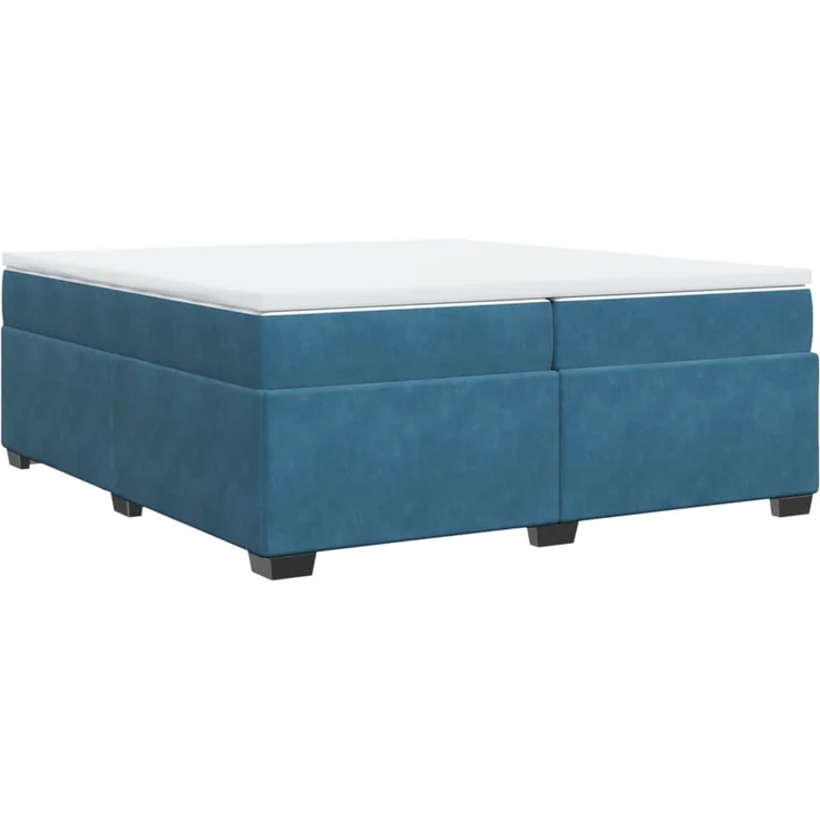 vidaXL Boxspringbett mit Matratze Dunkelblau 200x200 cm Samt 3285309 – Bild 2