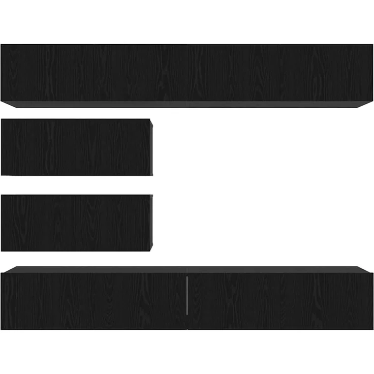 vidaXL TV-Schrankset 6 pcs Schwarz Eichen-Optik Holzwerkstoff 3332533 – Bild 7