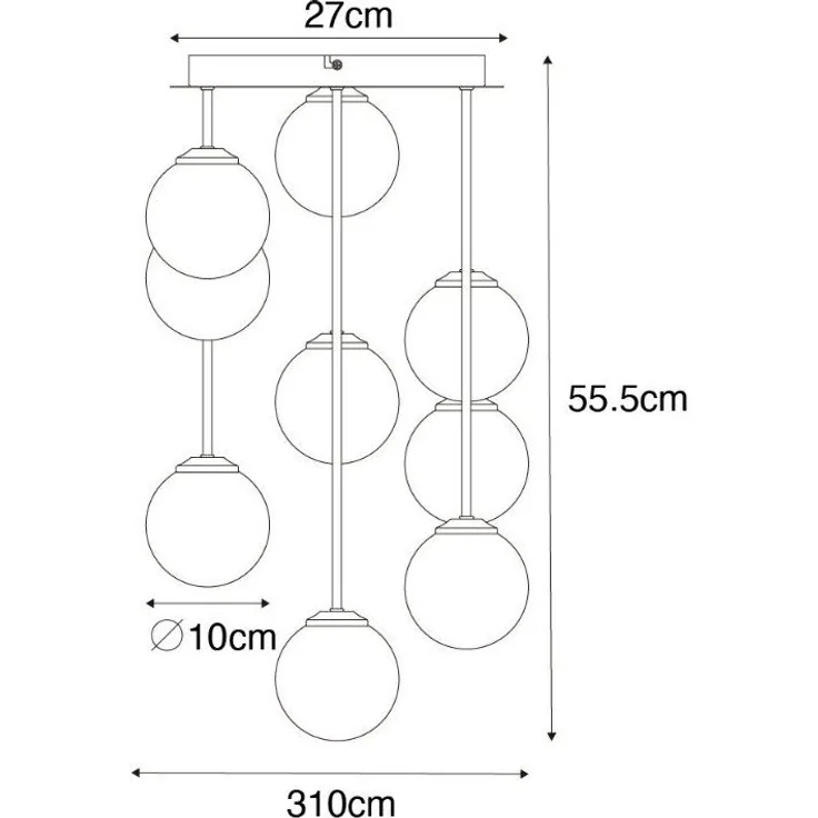Qazqa Deckenleuchte Athens, ohne Leuchtmittel, G9, Grün, Art Deco, Stahl, 9-flammig – Bild 3