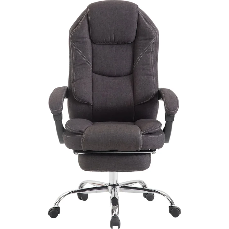DELUKE® Bürostuhl MEDHA Stoff - 114x67x64, Dunkelgrau Stoff Metall in Chromoptik Gestell ergonomische Bürostühle Homeoffice Stuhl mit Rollen – Bild 3