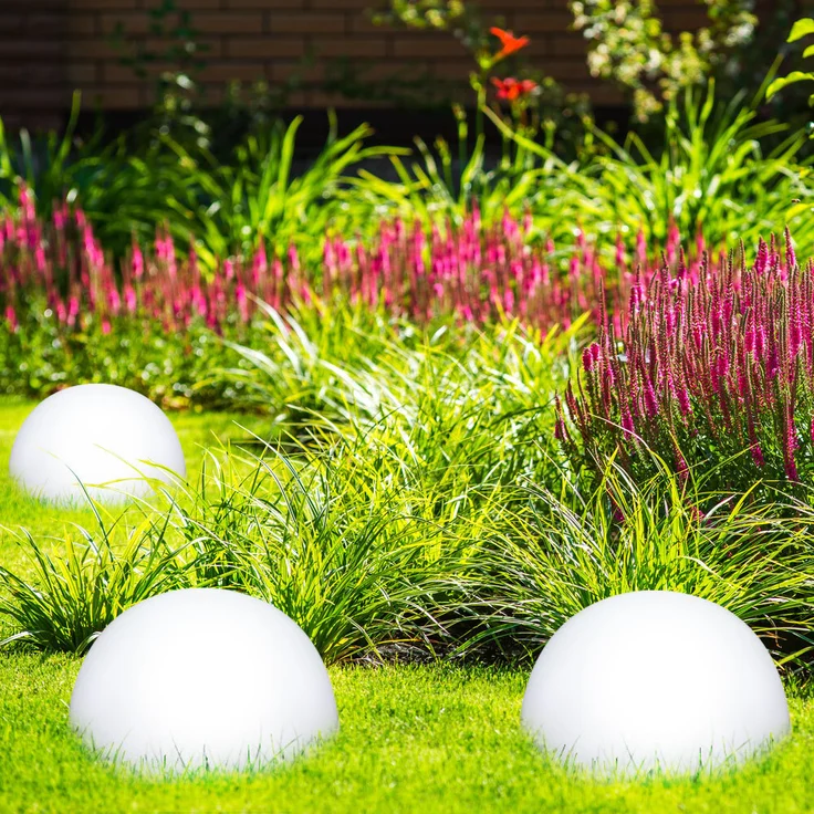 2er Set Moderne LED Halbkugel Solarleuchte für den Garten – Bild 8