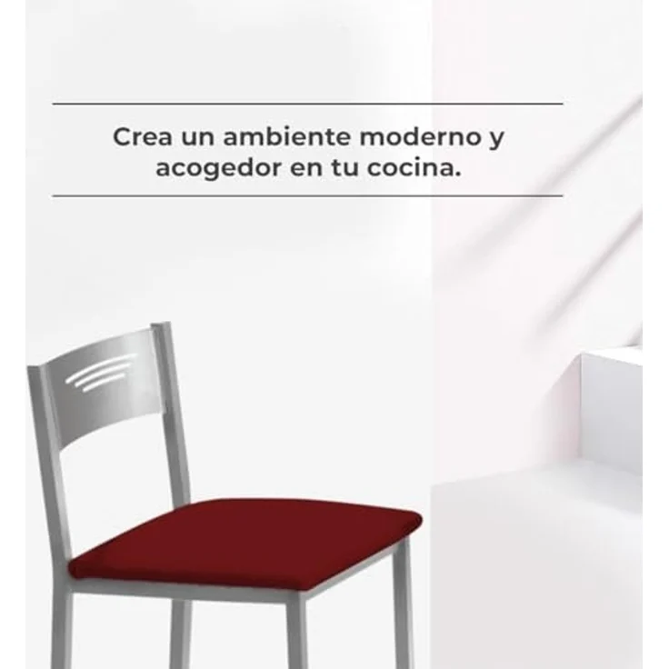 ASTIMESA Hohe Küchenhocker mit Rückenlehne, Aluminiumgestell und Sitz aus Kunstleder, Farbe des Sitzes: Bordeaux, Lieferumfang: 1 Stück, Gesamthöhe: 90 cm – Bild 3