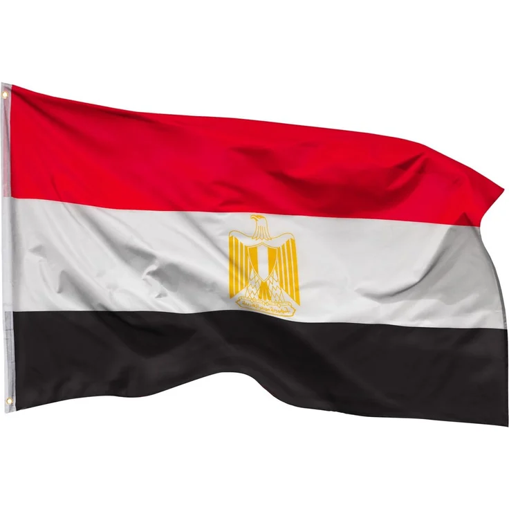 PHENO FLAGS Ägypten Flagge 90x150 cm - wetterbeständige Fahne mit Messingösen, 100% Polyester, robuste Doppelnaht & in lebendigen Farben - ideal für Flaggen-Liebhaber