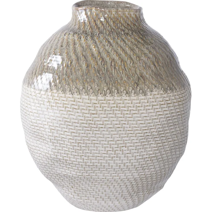 House Nordic Vase, Keramik, weiß/grün, ø26x30,5 cm