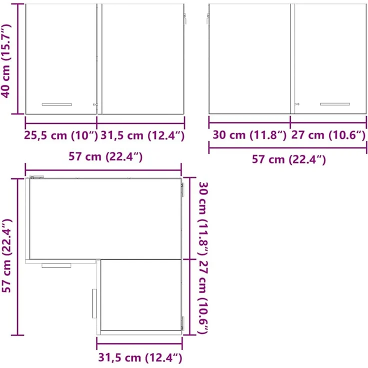 vidaXL Hängeschrank mit Speicher Sonoma-Eiche und Weiß 57 x 57 x 40 cm 884188 – Bild 12