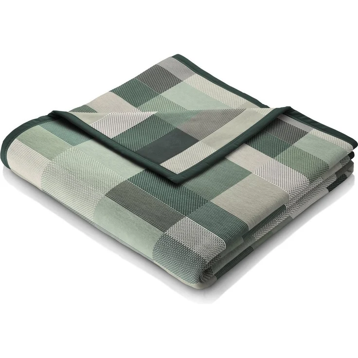 Wohndecke Color Squares green, grün karierte Kuscheldecke in 150x200, Biederlack, Decke aus Baumwoll-Mix, Made in Germany – Bild 5