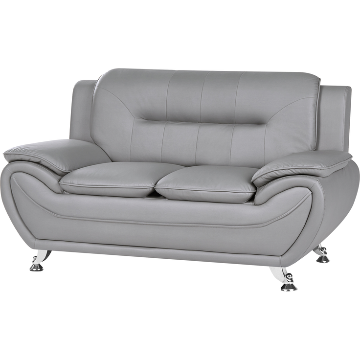 Sofa 2-Sitzer LEIRA Kunstleder Grau – Bild 4