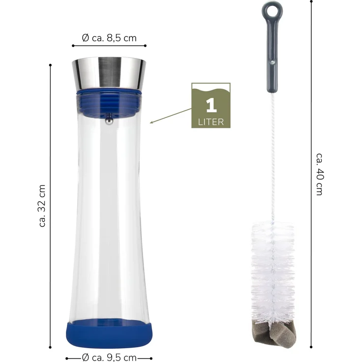 bremermann Karaffe CAROLA mit Silikonfuß - zerlegbarer Deckel - 1 Liter – Bild 7