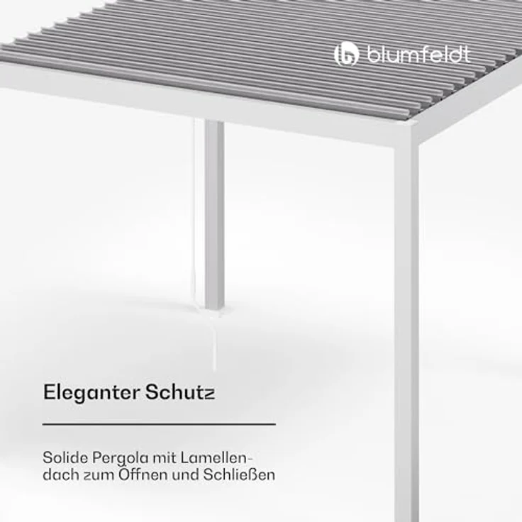 blumfeldt Pavillon LuminaHaven, Pergola 3x3m mit pulverbeschichtetem Aluminiumrahmen, wetterfest und UV-Schutz 50+ – Bild 3