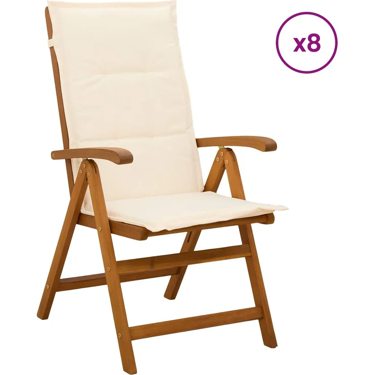 vidaXL Liegestühle für den Garten 8 stk. Natur Massivholz Akazie 3434476 – Bild 1