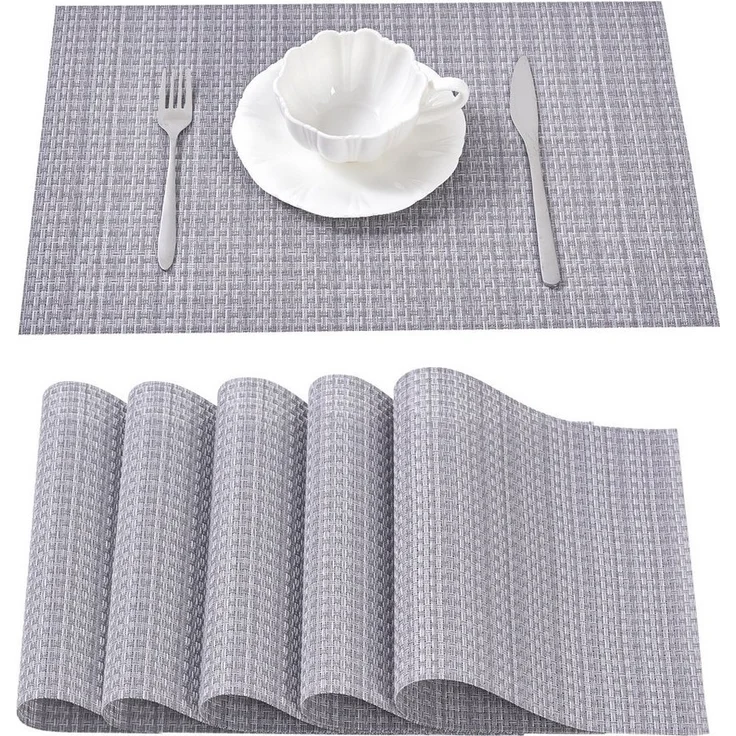 Simurq Platzset - Tischsets Abwaschbar / Rutschfest und Waschbar, (Platzdeckchen in 45x30 cm - Tischunterlage -, 6-St, Set mit 4 oder 6 Tischsets), Tischuntersetzer für Esszimmer und Küche – Bild 1