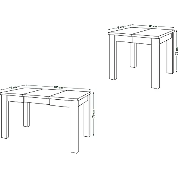 designimpex Esstisch Design Fonte Tisch ausziehbar 85 bis 130 cm – Bild 3
