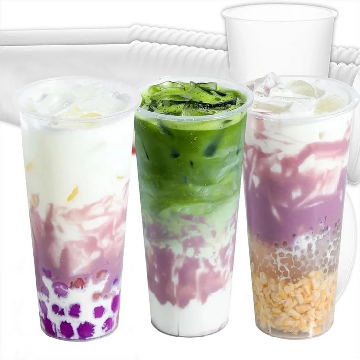 KingLux Mehrwegbecher 100Stück 500ml Partybecher mit Deckel Spülmaschinenfeste PP-Becher, (100-tlg) – Bild 2