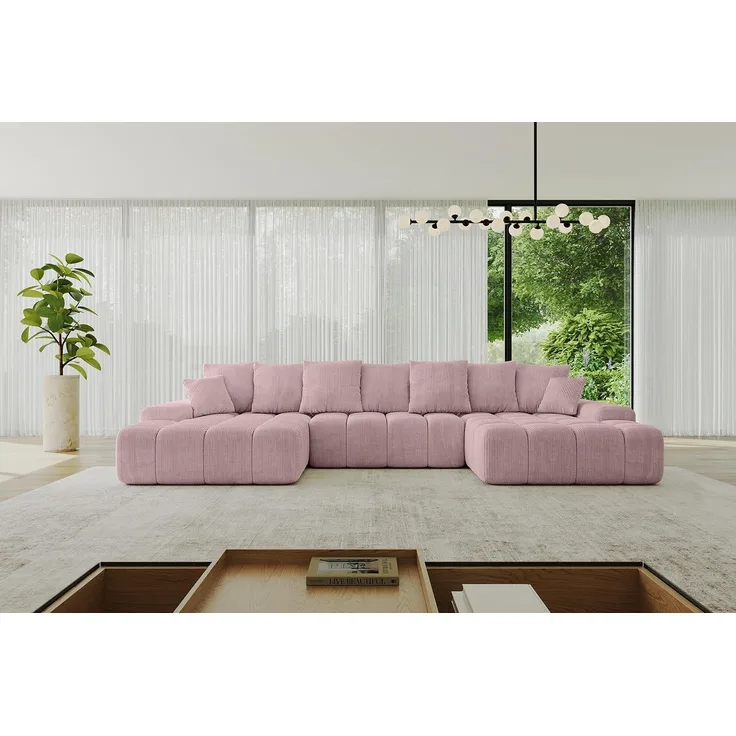 ALTDECOR Wohnlandschaft ENSI-U, Sofa Praktische Bequeme Funktionsecke Couch L-Form Eckcouch, Corner Sofa L-Form Vielseitige Sofa Wohnlandschaft Wohnzimmer