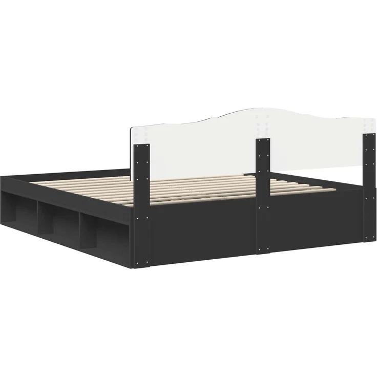 vidaXL Bettrahmen Schwarz 180 x 200 cm Massives Kiefernholz 3412863 – Bild 8