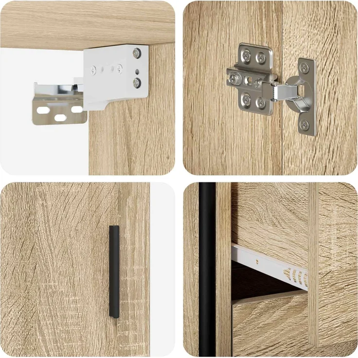 vidaXL Badezimmerschrank-Set 3 stk. Sonoma-Eiche 40 x 36 x 109,5 cm 3444538 – Bild 9