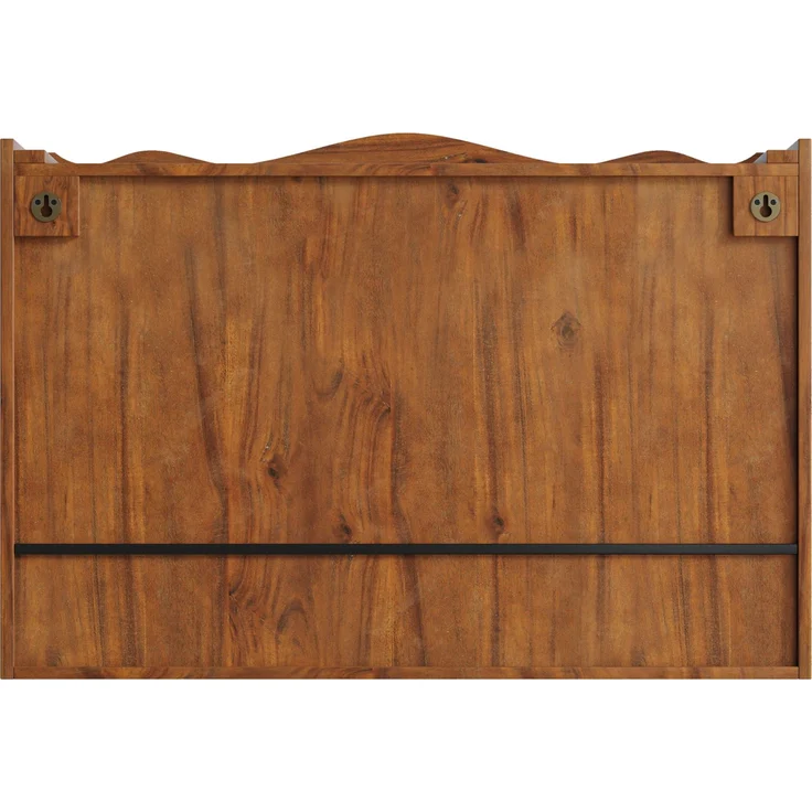 DESVIAE Sideboard wandmontiert mit Schiebetüren 90x60x20 cm Massivholz Glas Braun – Bild 5