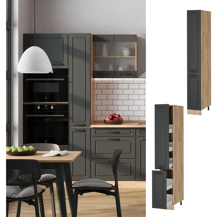 Apothekerschrank R-Line Anthrazit Landhaus 30 cm Vicco – Bild 2