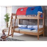 Relita 'Stefan' Etagenbett natur inkl. Matratzen und Stoffset 2-er Tunnel und Tasche 'Blau/Rot'