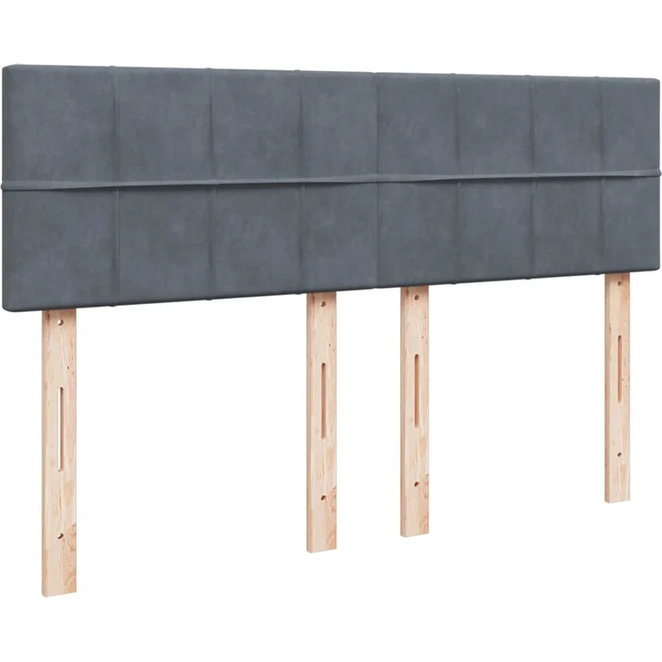 vidaXL Boxspringbett mit Matratze Dunkelgrau 140x190 cm Samt 3286307 – Bild 8