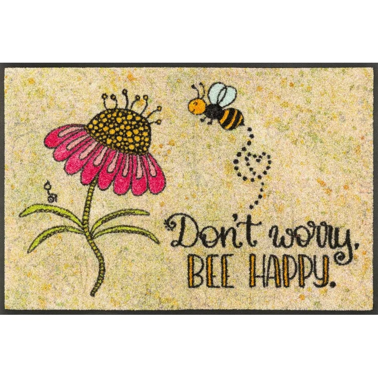 wash+dry by Kleen-Tex Fußmatte Bee Happy, rechteckig – Bild 1