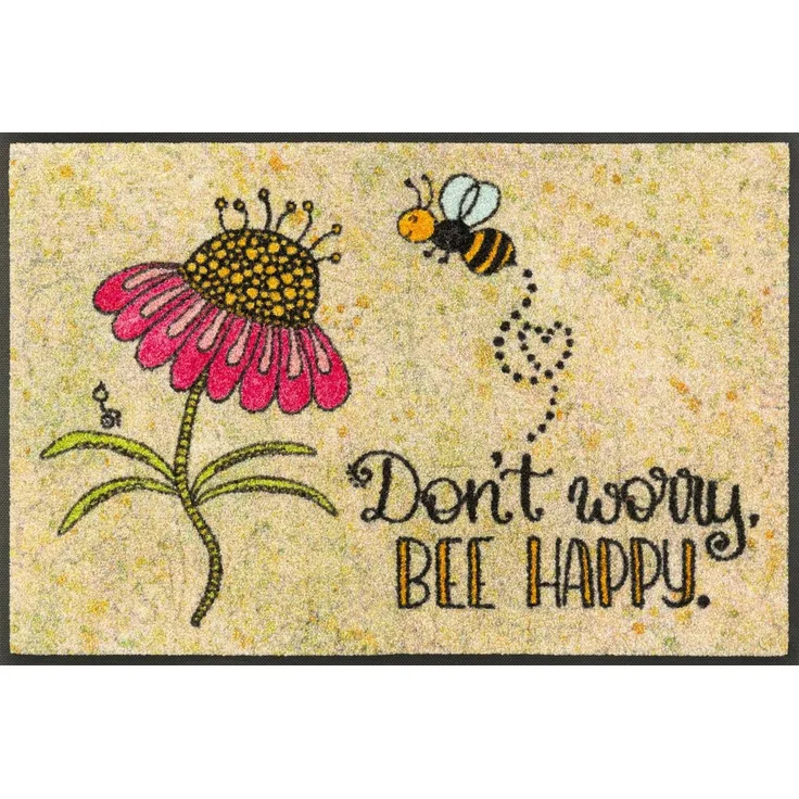 wash+dry by Kleen-Tex Fußmatte Bee Happy, rechteckig