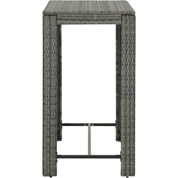 vidaXL 5-tlg. Gartenbar-Set mit Kissen Poly Rattan Grau 3064782 – Bild 9