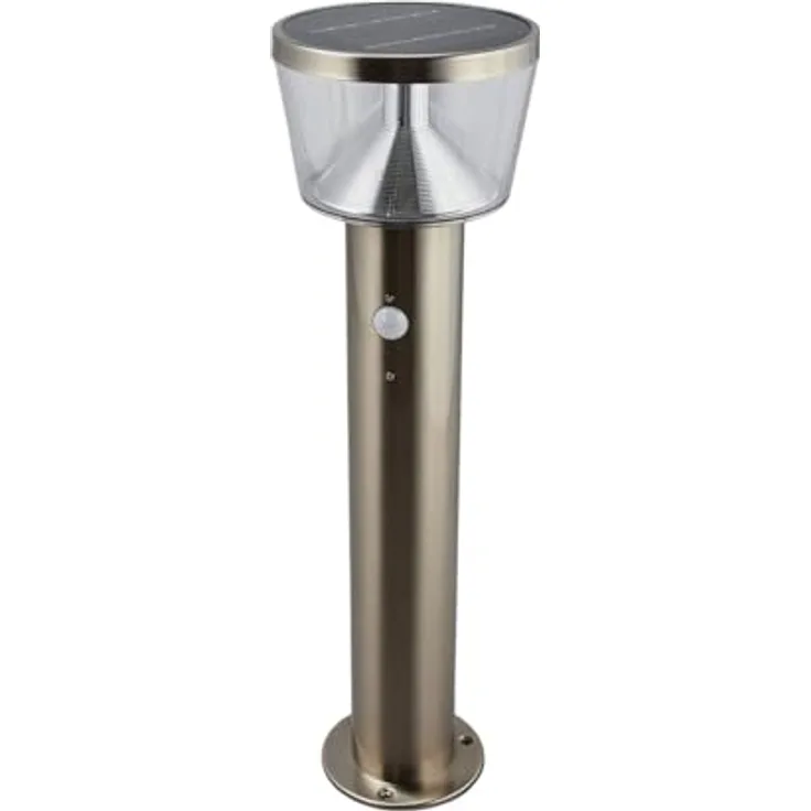 Lindby LED Solarleuchte Antje mit Bewegungsmelder, spritzwassergeschützt, Aluminium, Edelstahl, 1-flammig, für Außenbereiche