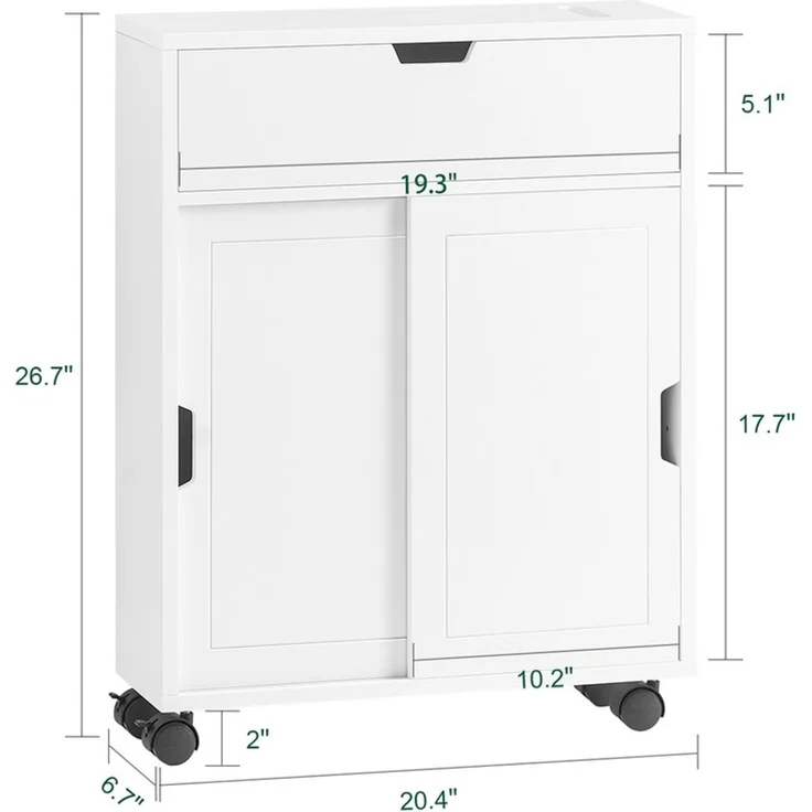 SoBuy BZR31-W Toilettenschrank mit Toilettenpapierhalter, MDF, Lackiert, Weiß, 52 x 68 x 68 cm – Bild 3