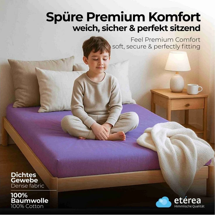 etérea Himmlische Qualität Spannbettlaken etérea Comfort Jersey Spannbettlaken, Jersey, Gummizug: rundum, (1 Stück) – Bild 2